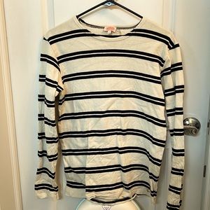 Armor Lux - long sleeve tee - striped navy - small